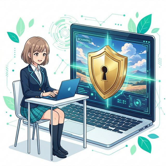 Anime tech security illustration